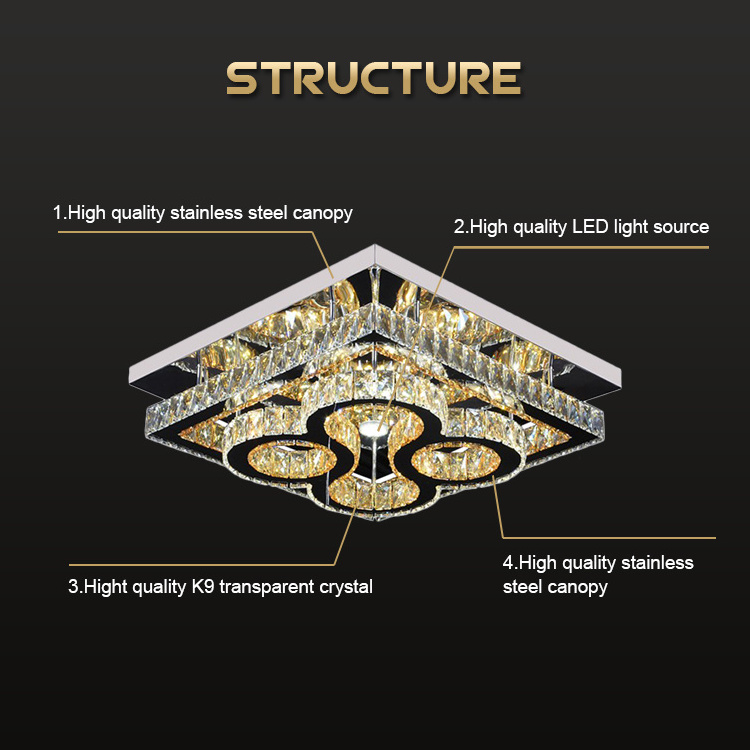 Fancy Ceiling Light with Flower Shape Led Crystal Ceiling Lamp for Home Decorate Chandelier Ceiling Modern 75 80 Surface Mounted