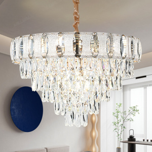 Hotel Glass Crystal Modern Chandelier Matte Black  Light Fixture Vintage Light Pendant Lighting For Living Dining Room Kitchen