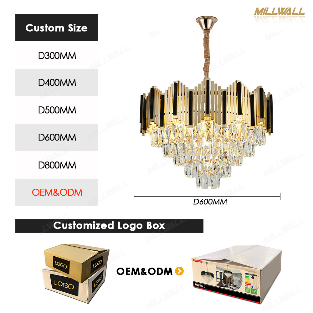 MILLWALL Luxury Modern Crystal Ceiling Lamp Wholesale Moroccan Hollow Copper Hanging Decorative Hotel Chandelier Light Fixture