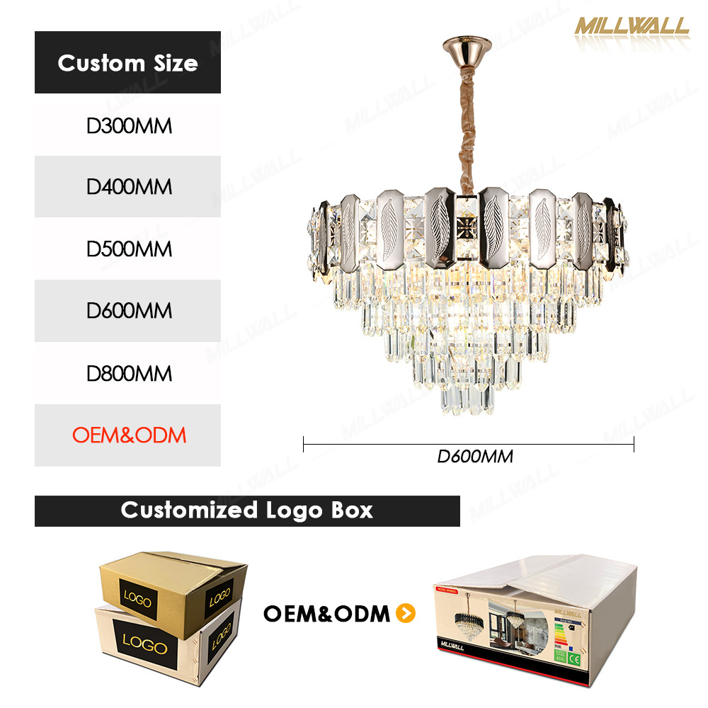 Ceiling Modern Hotel Glass Crystal Lamparas Para Plafon Design Powerful Bright Home Indoor Lights Led Foshan Pendant Light