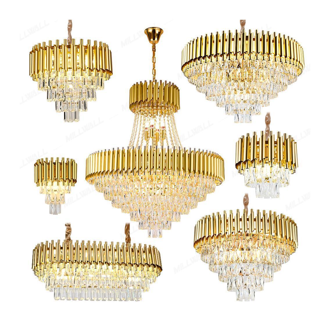 LED Gold Luxury Hotel Modern Crystal Lamp Ceiling Modern Indoor Lighting Round Led Ceiling Light Fixture For Bedroom Lamp