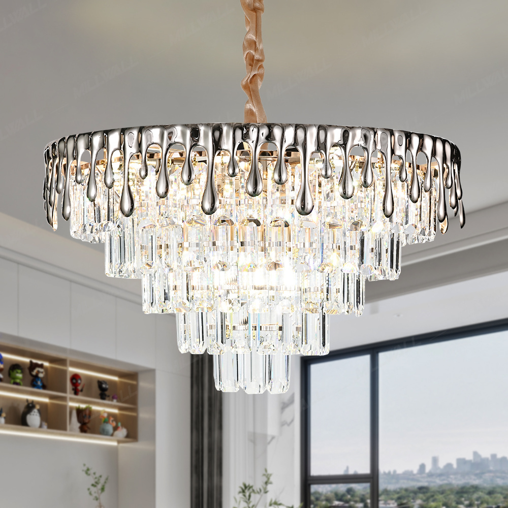 Room Led Lamp Luxury Ceiling Modern Hotel Glass Crystal Vintage Pendant Hanging Lamp Ceiling Fixture Home Decorative Light Gift