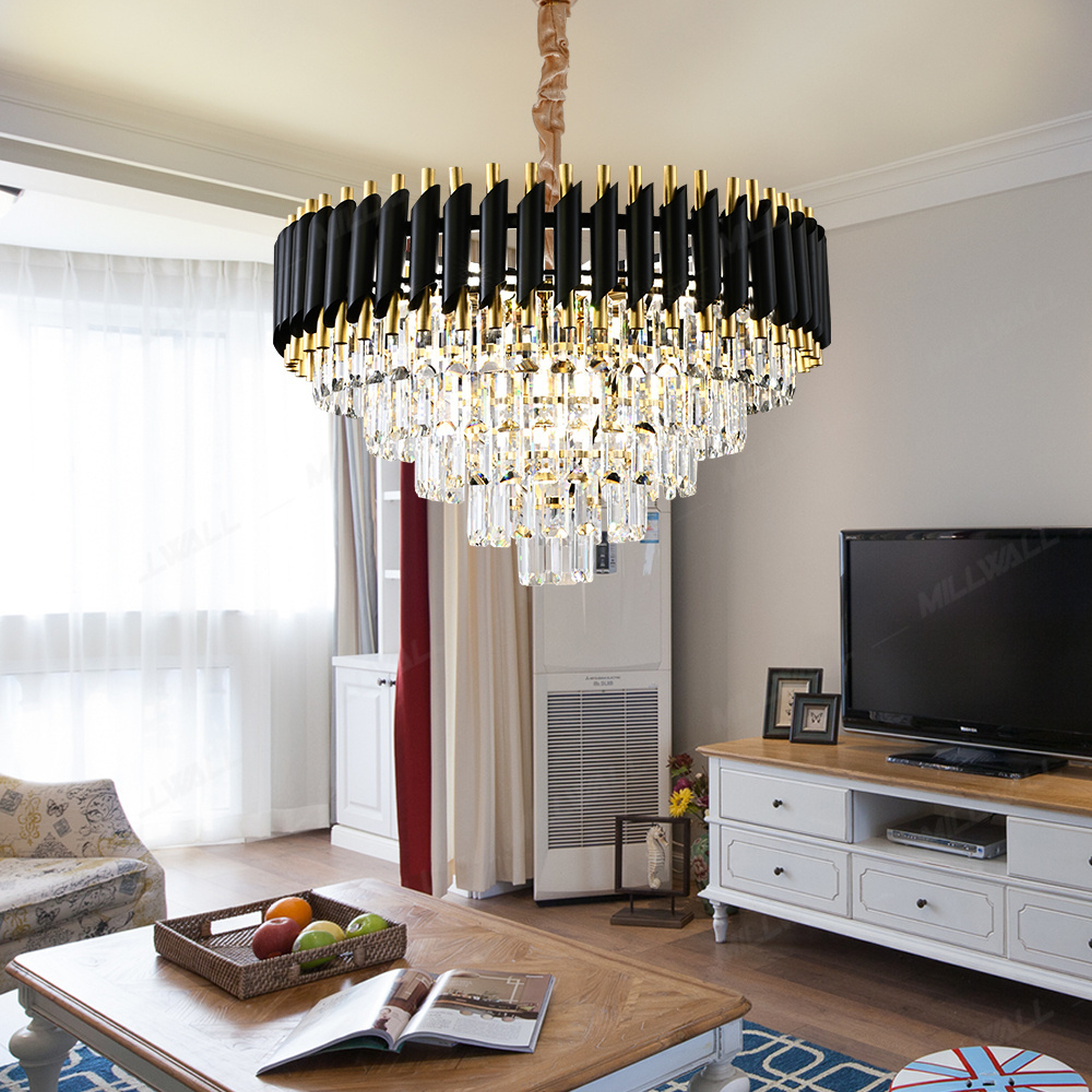 Italian Style Hall Living Room Chandeliers Light Fixtures Lighting Chain Chandelier Hotel Lobby Aluminum Led Steel