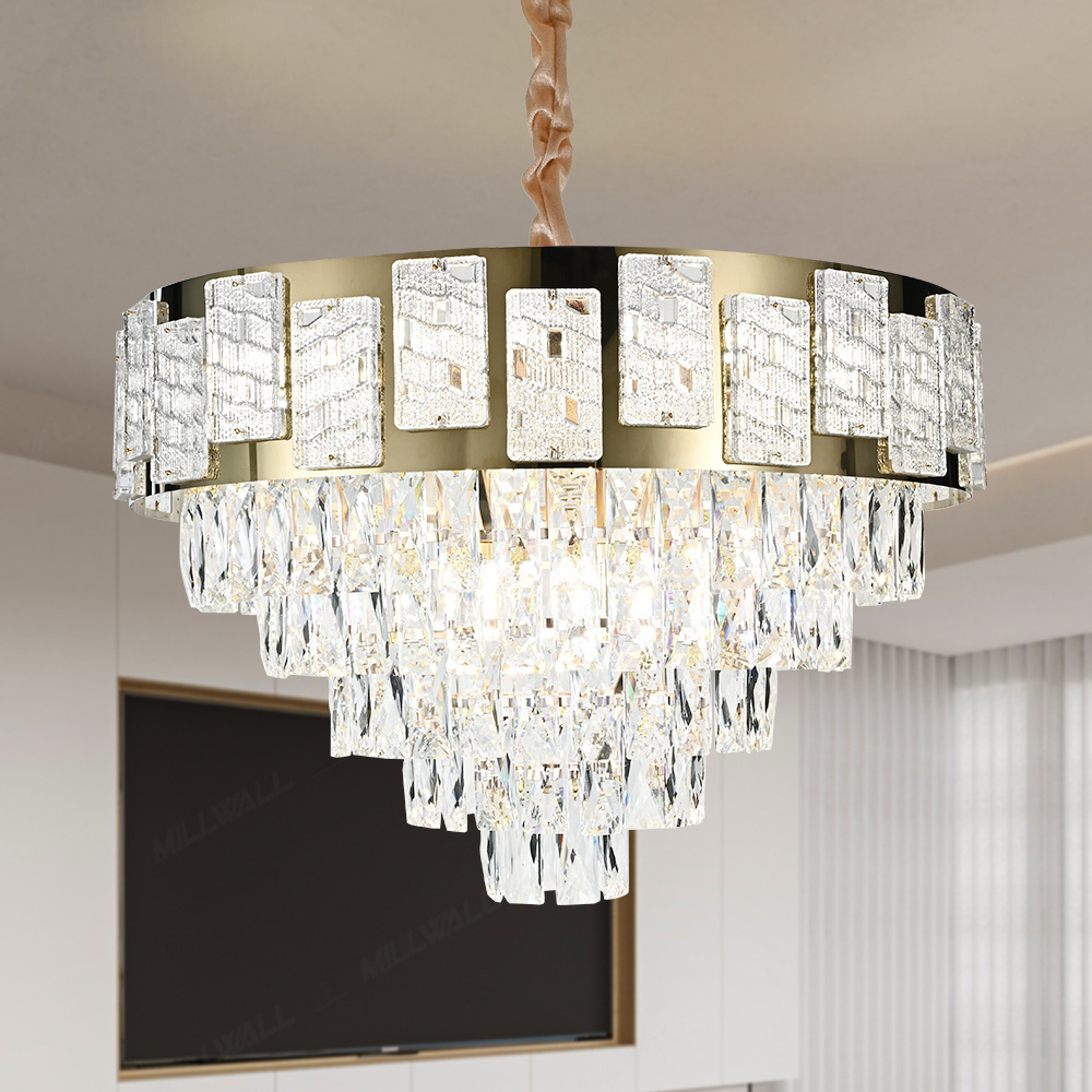 Room Led Lamp Luxury Ceiling Modern Hotel Glass Crystal Chandeliers Pendant Lights Moderngold Pendant Lamp Light Fixture Home