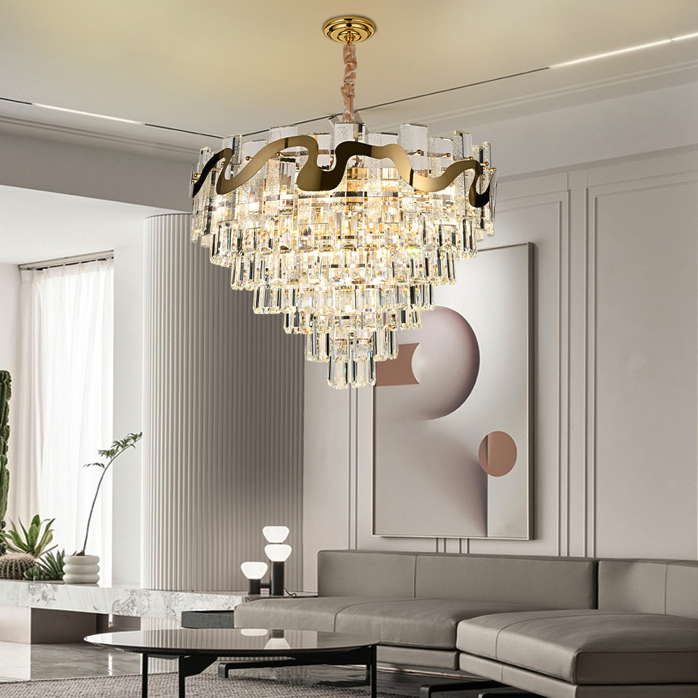 Modern Crystal Ceiling Luxury Kitchen Dinning Room Simple Aluminum Pendant Lamp Led Ceiling Lights Chandeliers Fixture For Home