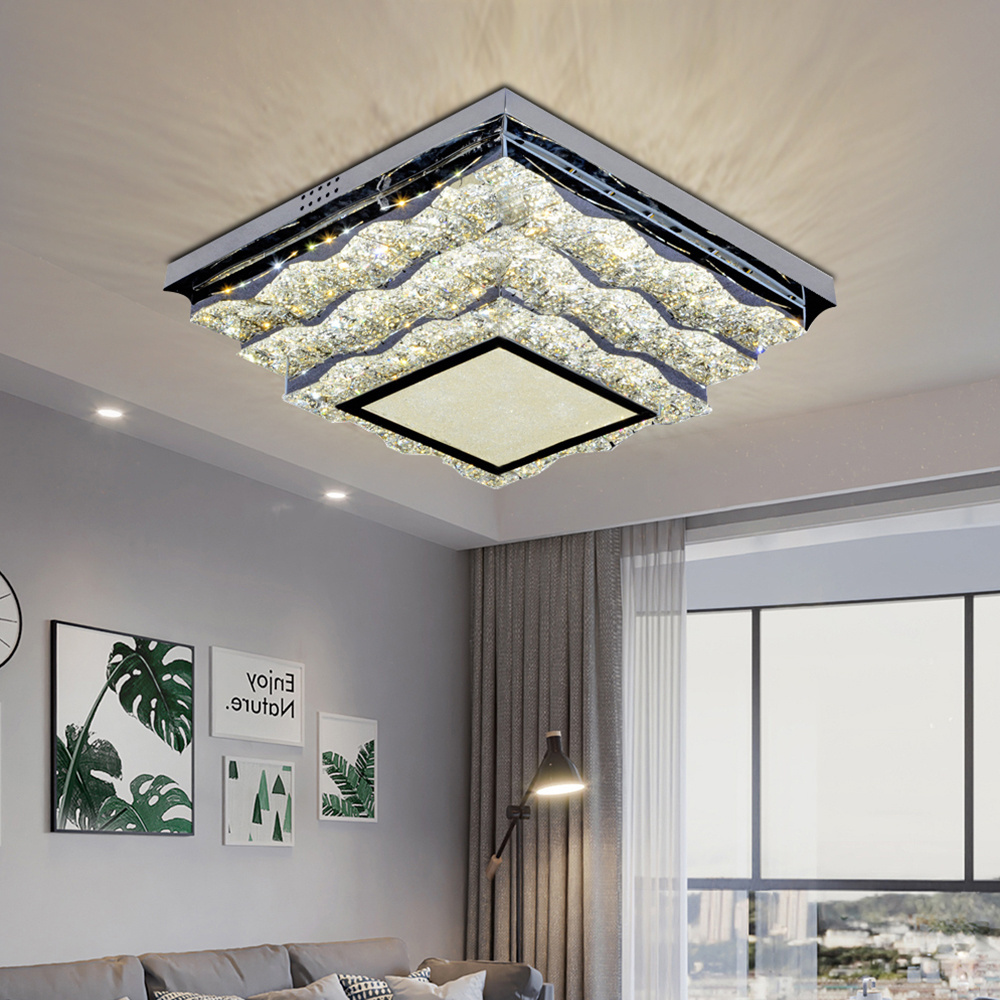 Luxury Ceiling Hanging Indoor Lighting Indoor Crystal Ceiling Lights Golden Lamp Led Ceiling Fixture Light Chandelier For Home