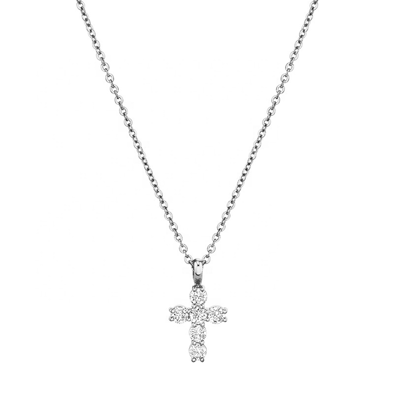 Milskye classic design faith jewelry 18k gold plated zircon cross pendant o chain necklace