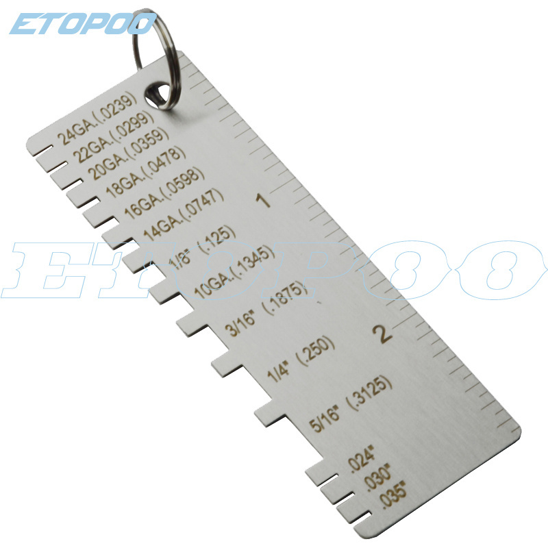 New Style Stainless Steel Wire/Metal Sheet Thickness Gauge Welding Gage Plated Size Inspection Gage Welding Gauge