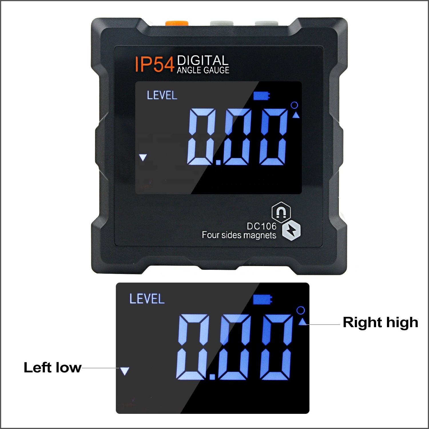 New Digital Protractor Level Gauge Angle Meter With Magnetic Base IP54 LED Inclinometer Digital Bevel Box Angle ruler digital in