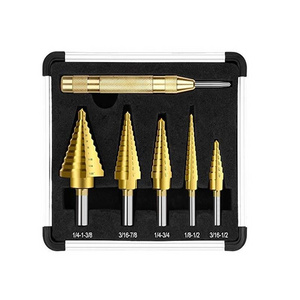 Amazon Hot sale  6pcs/set High Speed Steel step drill bits set