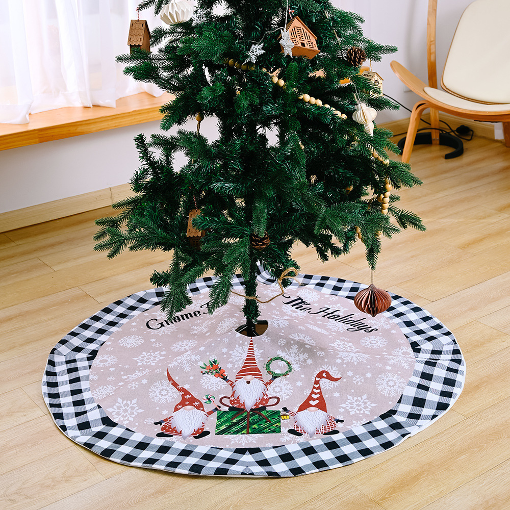 Hot Sale Xmas Ornaments Tree Skirt 48 Inches Faux Fur Sliver Snowflake Christmas Tree Skirt Party Tree Christmas Decorations