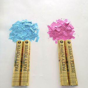 Biodegradable Holi Powder Blue Pink Confetti Baby Gender Reveal Confetti Cannon Party Poppers Baby Shower Party Supplies