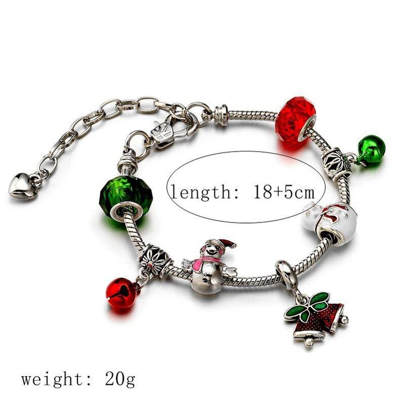 MIENTER Metal Beads 2023 Winter Charms Christmas Sleigh Pendant Fit Bracelets Women jewelry Christmas Bracelets