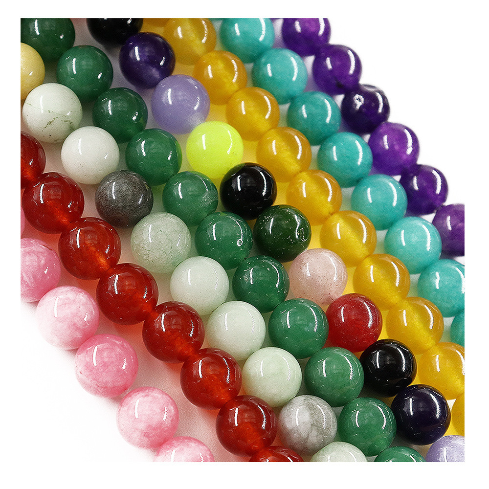 Natural Stone Beads Loose Gemstone For Jewelry Faceted Colored Crystal Jade Handmade Diy Agate Beads 10mm For Bracelet Necklace