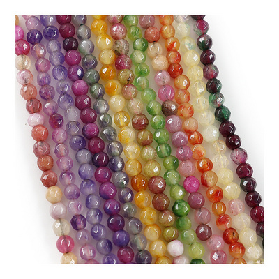 High Quality Multi Faceted Natural Ruby Crystal Moonstone Jade Beads 4mm Loose Gemstone Beads Stone  For Jewelry Making