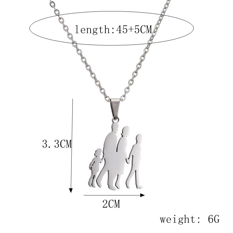 Stainless Steel Chain Mom Daughter Necklace For Mujer Mother's Day Christmas Gift Silver Gold Color Pendant Necklace Jewelry