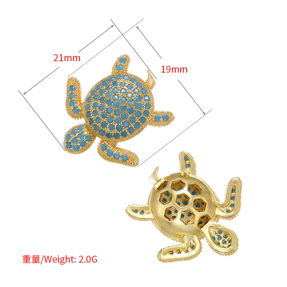 MIENTER selling gold plated jewelry charms zircon healing crystal 18k fashion women turtle bracelet charm