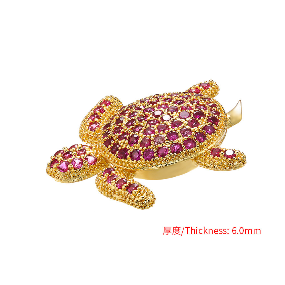 MIENTER selling gold plated jewelry charms zircon healing crystal 18k fashion women turtle bracelet charm