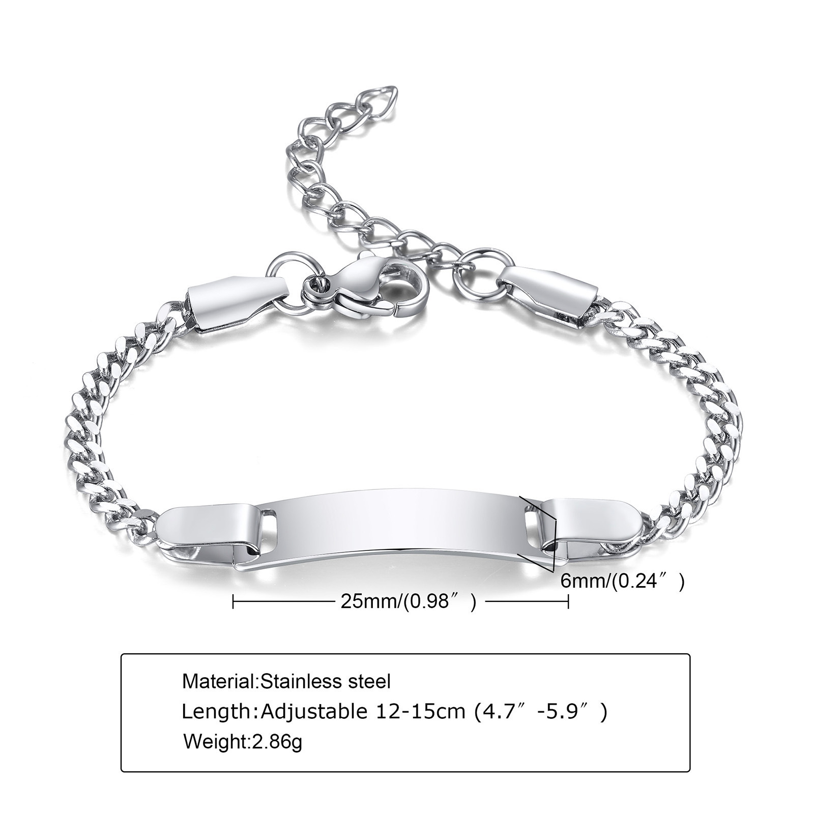 MIENTER  stainless steel bracelet blanks good luck charm custom logo men bracelet for men