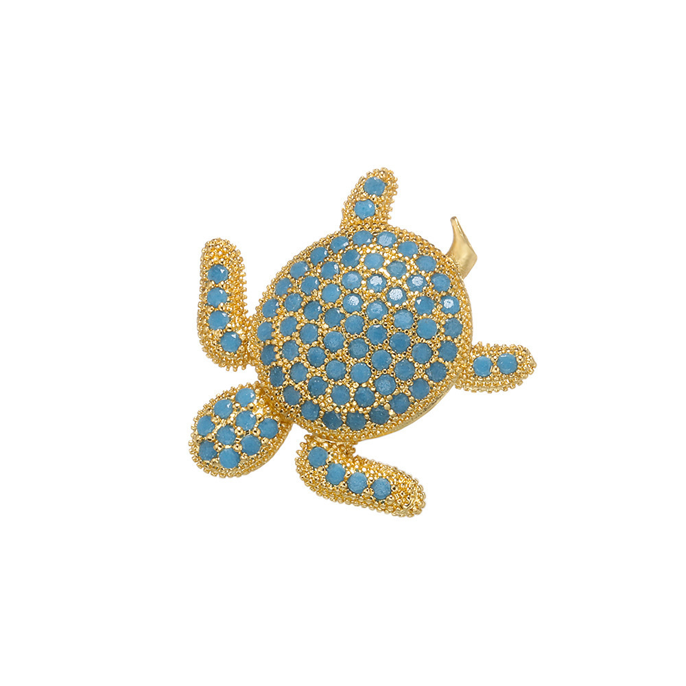 MIENTER selling gold plated jewelry charms zircon healing crystal 18k fashion women turtle bracelet charm