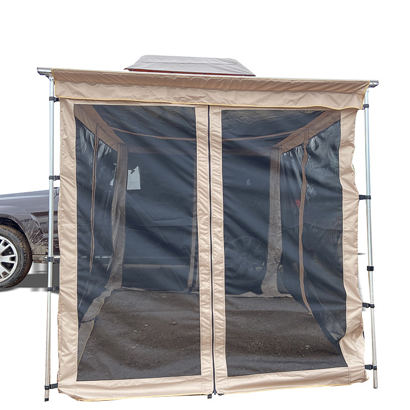 2.5m x 2.5m Awning Roof Top Tent Camper Trailer 4WD Awning 4X4 Camping Car Rack Pull Put With Mesh Room