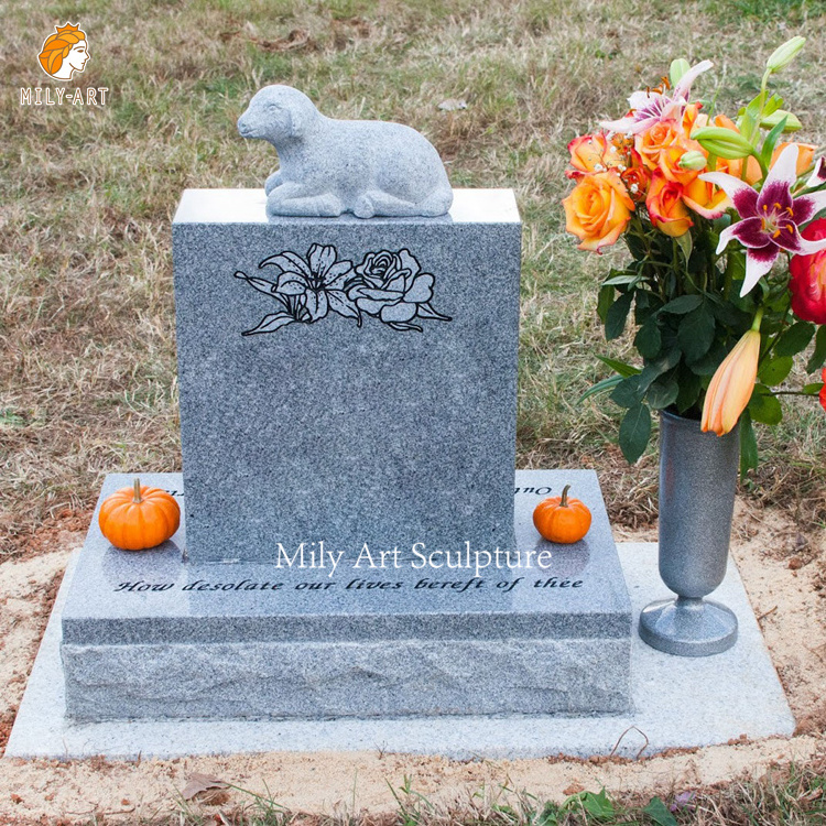 Custom Design Carving Large Stone Granite Marble Baby Child Headstone Love Cross Granite Tombstones with Vase For Memorial Park