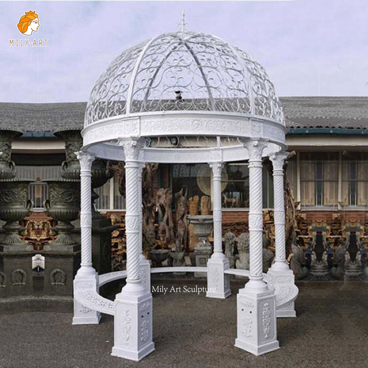 Outdoor Decorative Garden Metal Pavilion Antique Wrought Cast Iron Gazebo