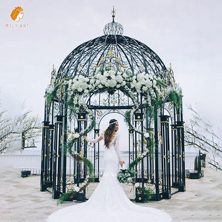 European Style Wedding Decorations Outdoor Wrought Iron Pavilion Gazebo