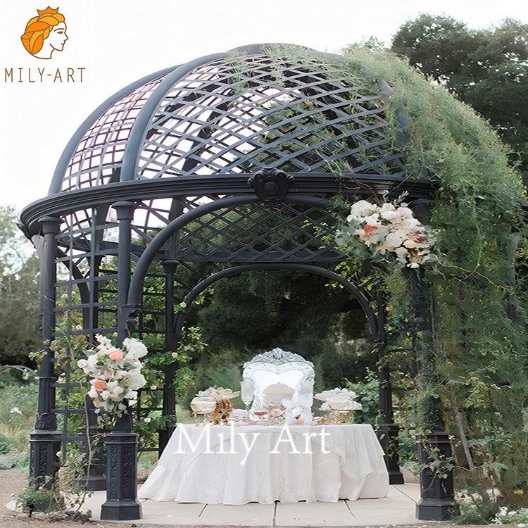 European Style Wedding Decorations Outdoor Wrought Iron Pavilion Gazebo