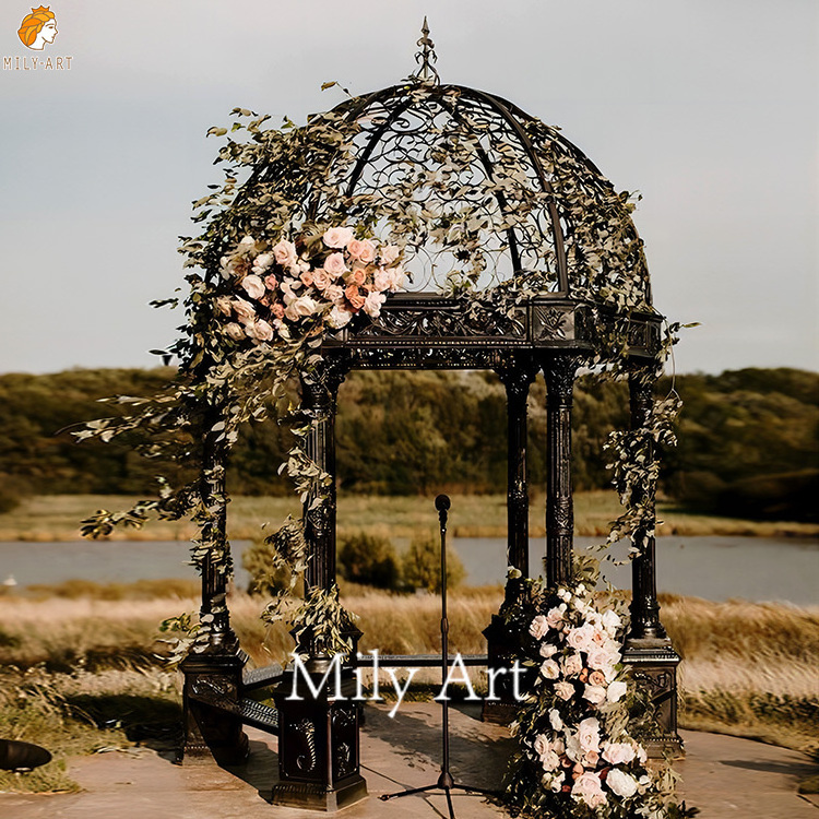 European Style Wedding Decorations Outdoor Wrought Iron Pavilion Gazebo