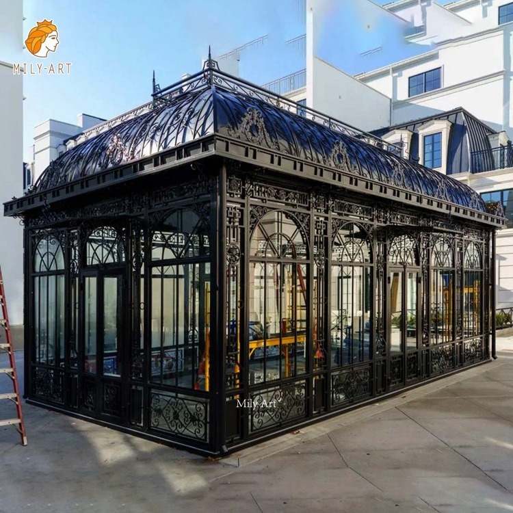 Outdoor Garden Large Glasshouse Gazebo Wrought Iron Pavilion