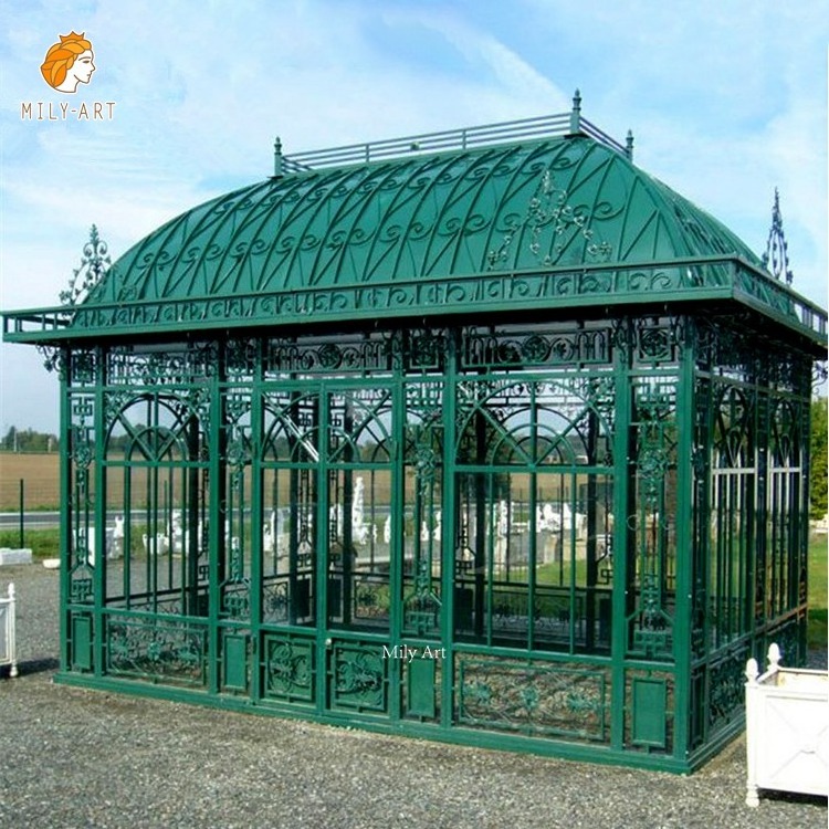 Outdoor Garden Large Glasshouse Gazebo Wrought Iron Pavilion