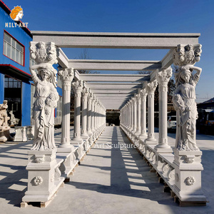 Garden Decorative Wedding Marble European Style Square Gazebo Pavilion Corridor Gallery