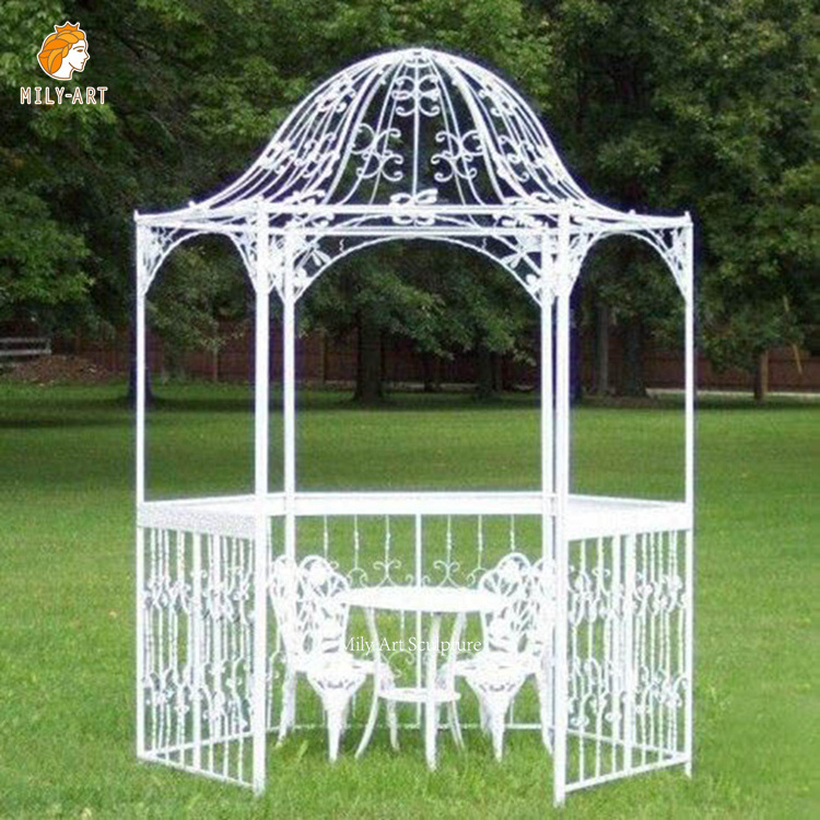 Outdoor Garden Decorative Wrought Iron Dome Gazebo Cast Iron Gazebo For Sale