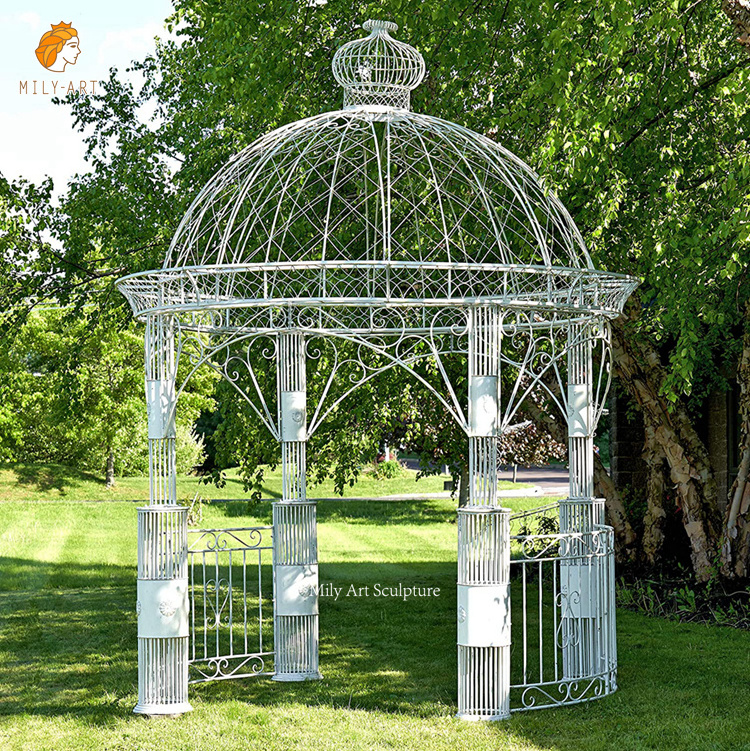 Outdoor Garden Decorative Wrought Iron Dome Gazebo Cast Iron Gazebo For Sale