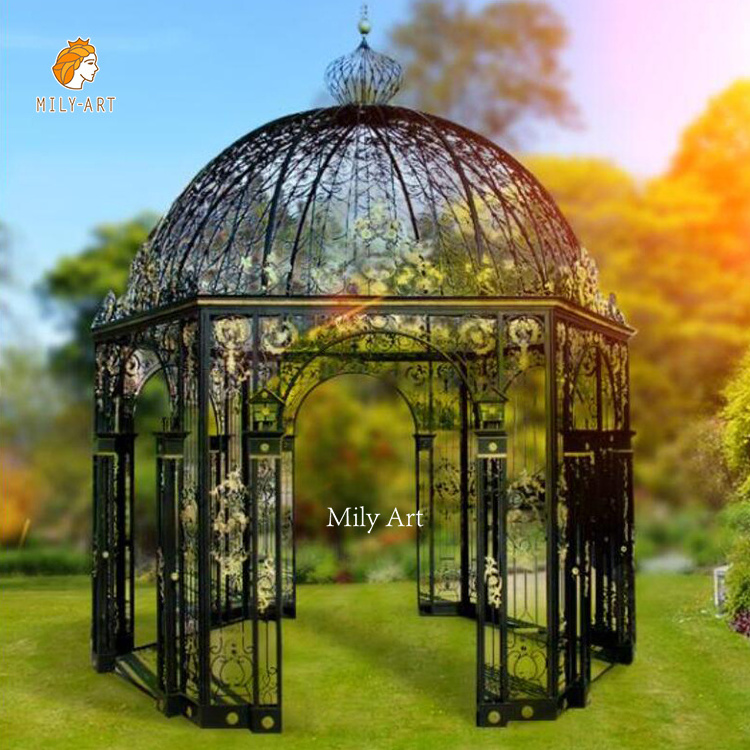 Large Outdoor Decorative Gazebo Garden Cast Wrought Iron Gazebo