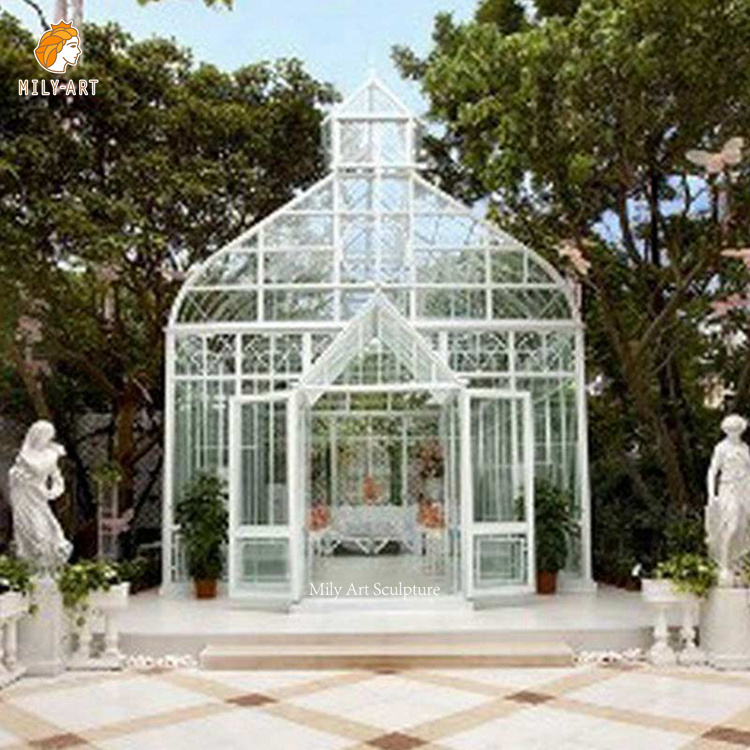 Customized Garden Victorian Greenhouse Casting Wrought Iron Gazebo for Sale