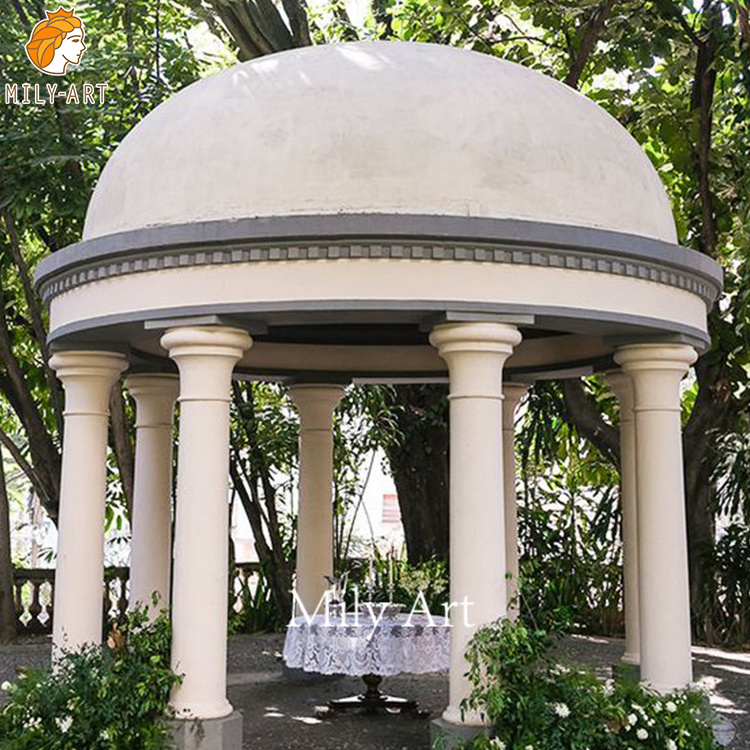 Large Size Hand Carved Outdoor Garden Greek Marble Stone Gazebo Supplier