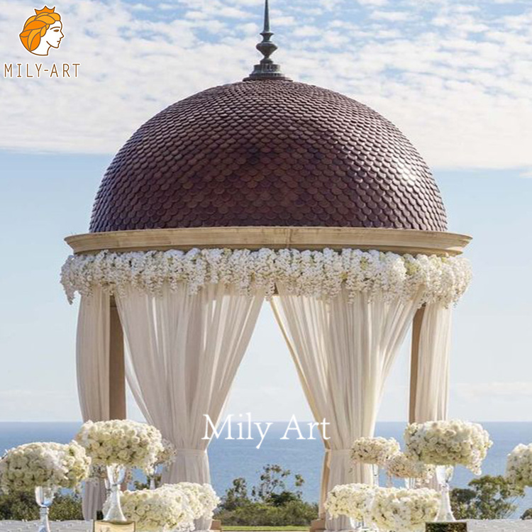 Hand Carved Marble Outdoor Gazebo Fashionable Wedding Garden Decoration