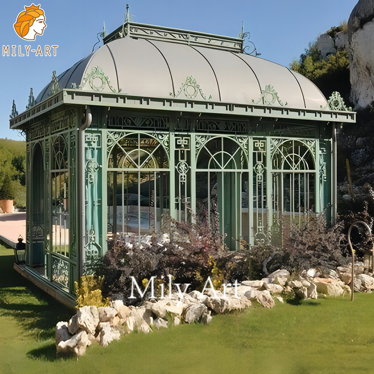 Antique Gazebo Designs Wrought Iron Pavilion Metal Frame for Outdoor