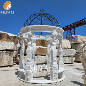 Classic Design Decorative European Style Pillar Women Outdoor Marble Gazebo