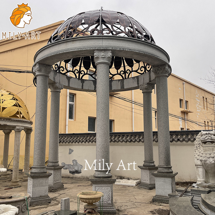 Classic Design Marble Made Hand Carved Garden Roman Stone Gazebo