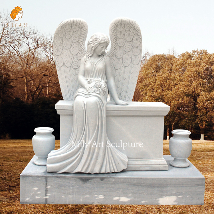 Custom Large Natural Stone Granite Marble Tombstones Monuments Combination Of Chinese And Western Gravestone For Outdoor