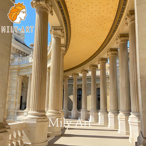 Customized Outdoor Building Decoration Pillars Natural Stone Marble Roman Column