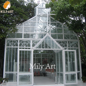 Outdoor Antique Europe Style Outdoor Garden Wrought Iron Gazebo Greenhouse Orangery