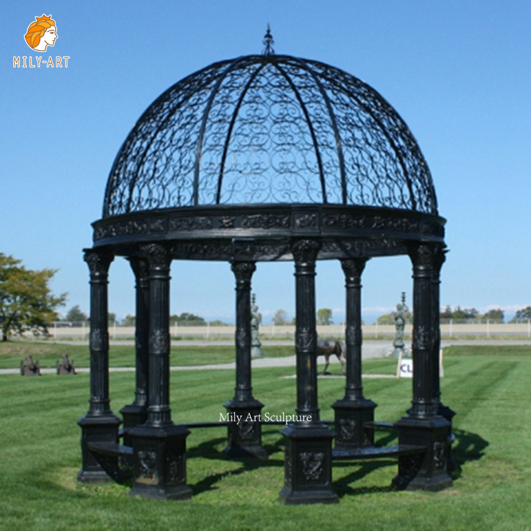 Outdoor Decorative Garden Metal Pavilion Antique Wrought Cast Iron Gazebo