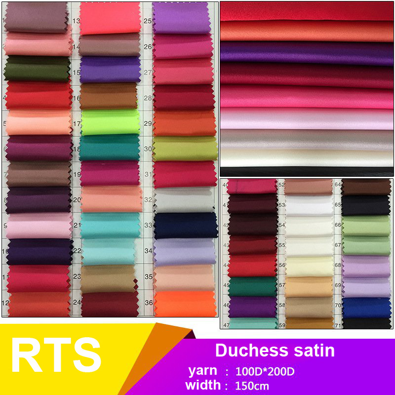 RTS 100% Polyester Silk Duchess Bridal Satin Fabric For Wedding/Dress/Jacket