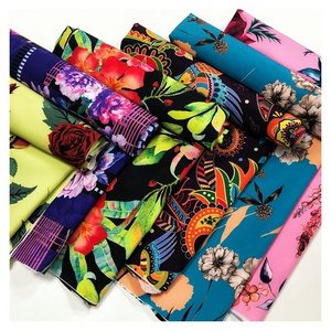 Wholesale Floral Knitted Microfiber Lycra Custom Print 4 Way Stretch Polyester Spandex Fabric