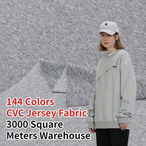 170GSM 32S 35 Polyester 65 Cotton Blend CVC Jersey Knitted Hoodie Fabric