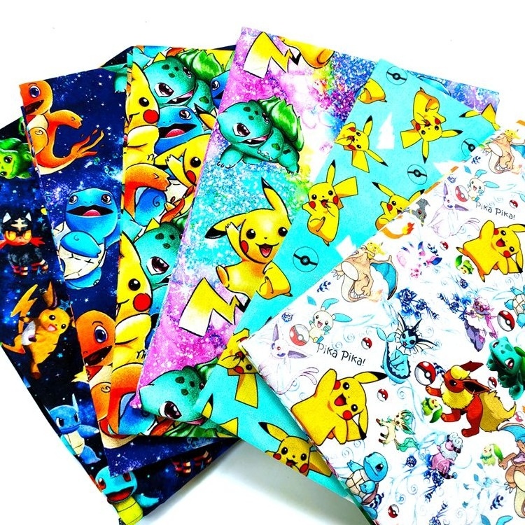 Cartoon Cotton Satin Bamboo Lycra Linen French Terry Cotton Lycra Canvas Voile Woven Poplin Custom Printing Cotton Fabric